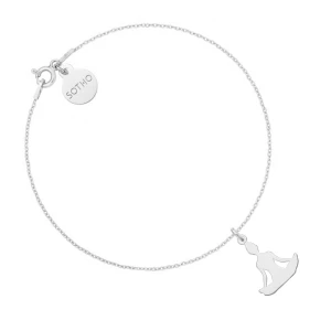 Srebrna bransoletka z joginką w pozycji kwiatu lotosu SOTHO