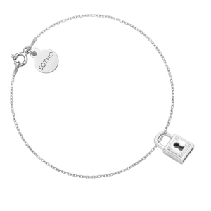 Srebrna bransoletka z kłódką SOTHO