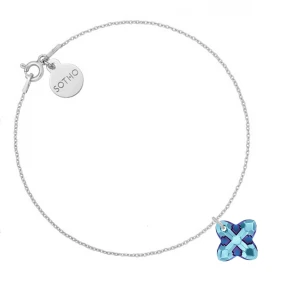 Srebrna bransoletka z kryształem SWAROVSKI® CRYSTAL w kolorze niebieskim SOTHO