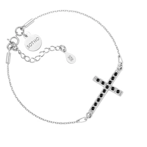Srebrna bransoletka z krzyżem wysadzanym SWAROVSKI® CRYSTAL SOTHO