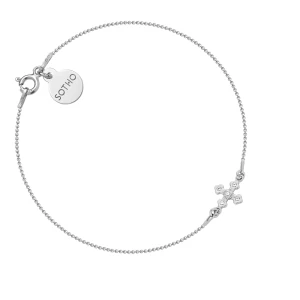 Srebrna bransoletka z krzyżykiem wysadzanym SWAROVSKI® CRYSTAL SOTHO