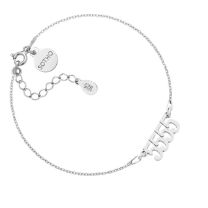 Srebrna bransoletka z liczbami anielskimi : liczby anielskie 4 - 6666 SOTHO