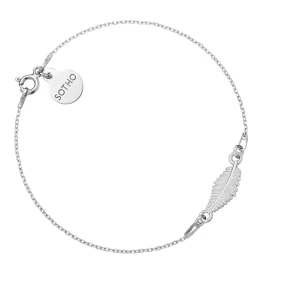 Srebrna bransoletka z liściem SOTHO