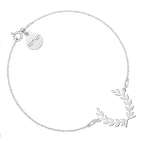 Srebrna bransoletka z liściem laurowym SOTHO
