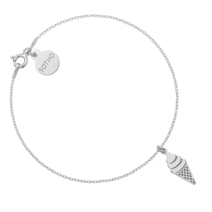 Srebrna bransoletka z lodowym rożkiem SOTHO