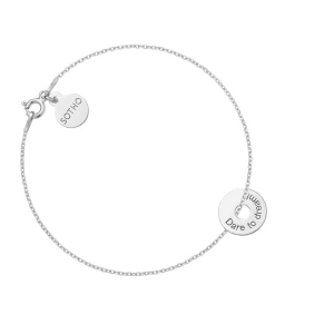 Srebrna bransoletka z malutką karmą Dare to dream! SOTHO