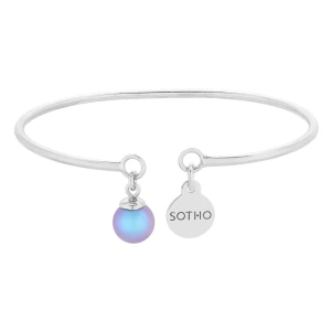 Srebrna bransoletka z niebieską perłą  SWAROVSKI® CRYSTAL SOTHO