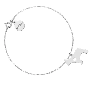 Srebrna bransoletka z psem rasy buldog francuski SOTHO
