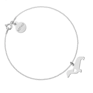 Srebrna bransoletka z psem rasy jamnik SOTHO