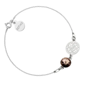Srebrna bransoletka z rozetą i kryształem SWAROVSKI® CRYSTAL SOTHO