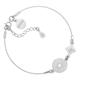 Srebrna bransoletka z rozetką i medalionem SOTHO