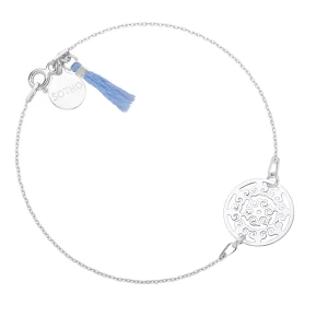 Srebrna bransoletka z rozetką zdobiona chwostem SOTHO