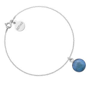 Srebrna bransoletka z turkusową żywicą SOTHO