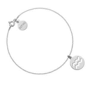 Srebrna bransoletka z zodiakiem Wodnika SOTHO