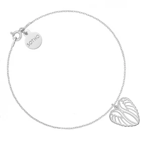 Srebrna bransoletka ze skrzydełkami w kształcie serca SOTHO