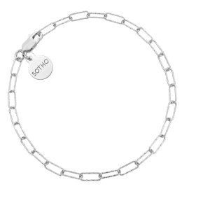 Srebrna delikatna owalna bransoletka : Długość - 18cm SOTHO
