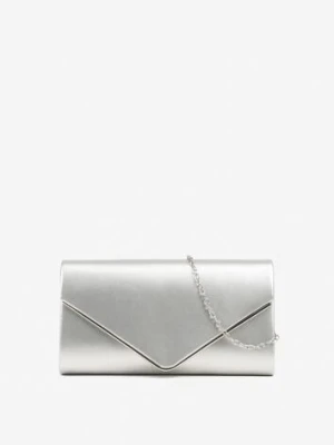 Srebrna Elegancka Torebka Kopertówka z Łańcuszkiem Pasenela caely