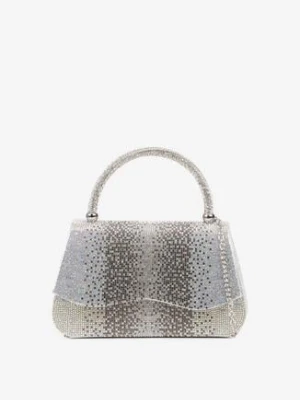 Srebrna Koktajlowa Torebka Ozdobiona Cyrkoniami Delmine