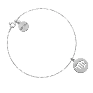 Srebrna matowa bransoletka z zodiakiem Panny SOTHO