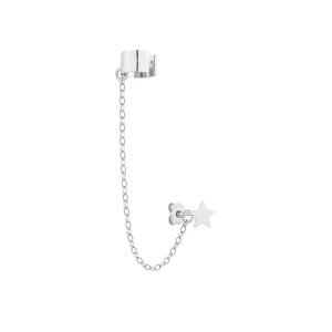 Srebrna nausznica z łańcuszkiem i gwiazdką SOTHO