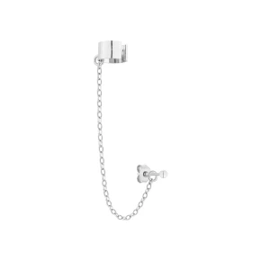 Srebrna nausznica z łańcuszkiem i kulką SOTHO