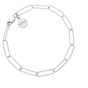 Srebrna owalna bransoletka : Długość - 19cm SOTHO