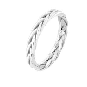 Srebrna pleciona obrączka : pierścionki - 14 SOTHO