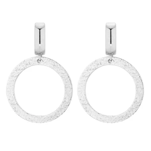 Srebrne duże kolczyki z chropowatymi kołami SOTHO