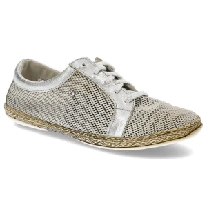 Srebrne Espadryle Lemar Wygodne Buty Damskie