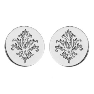 Srebrne kolczyki kółeczka z rozetką SOTHO