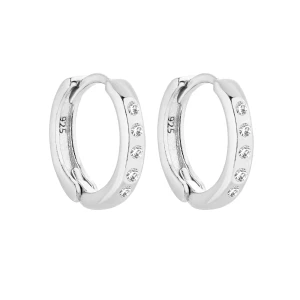 Srebrne kolczyki kółka z kryształami SWAROVSKI® CRYSTAL SOTHO