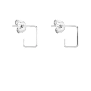 Srebrne kolczyki kwadraty SOTHO