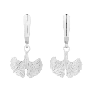 Srebrne kolczyki liście miłorzębu SOTHO