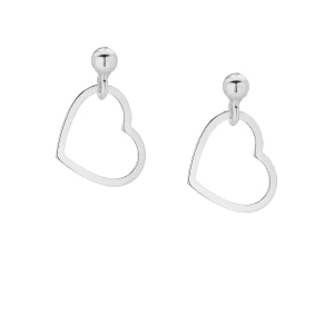 Srebrne kolczyki serduszka SOTHO