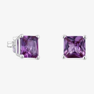 Srebrne Kolczyki Tous Color Lgg Z Laboratoryjnie Hodowanym Szafirem Liliowego Koloru O Wielkości 11 Mm - Tous