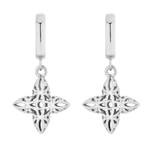 Srebrne kolczyki z ażurowymi kwiatkami SOTHO