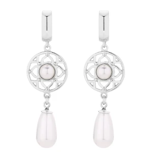 Srebrne kolczyki z białymi perłami SWAROVSKI® CRYSTAL SOTHO