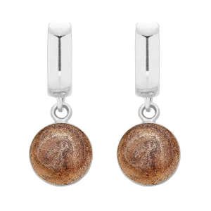 Srebrne kolczyki z brązową żywicą SOTHO