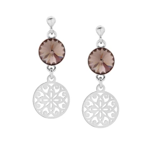 Srebrne kolczyki z czekoladowymi kryształami SWAROVSKI® CRYSTAL SOTHO