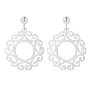 Srebrne kolczyki z dużą rozetą SOTHO