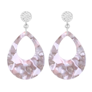 Srebrne kolczyki z jasnej żywicy SOTHO