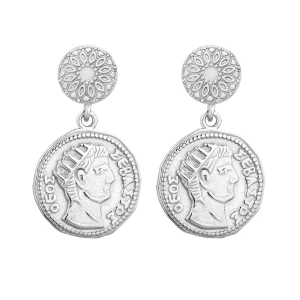 Srebrne kolczyki z monetami SOTHO