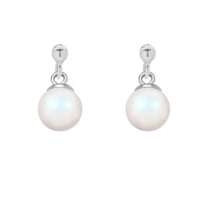 Srebrne kolczyki z opalizującą perłą SWAROVSKI® CRYSTAL SOTHO