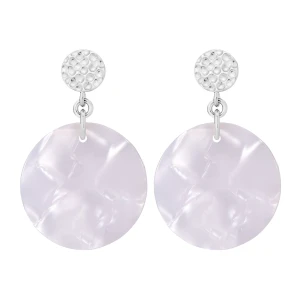 Srebrne kolczyki z perłowej żywicy SOTHO