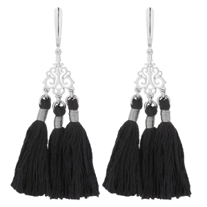 Srebrne kolczyki z rozetką i chwostem SOTHO