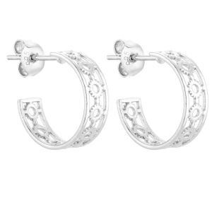 Srebrne małe kolczyki z ażurowym wzorem SOTHO