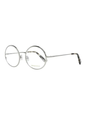 Srebrne Okrągłe Okulary Optyczne Damskie Emilio Pucci