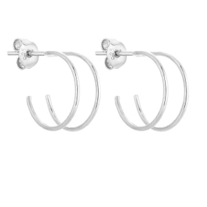 Srebrne podwójne kolczyki SOTHO