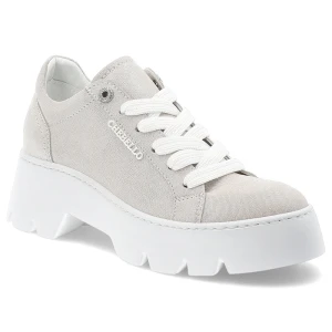 Srebrne Półbuty Chebello Modne Obuwie Damskie