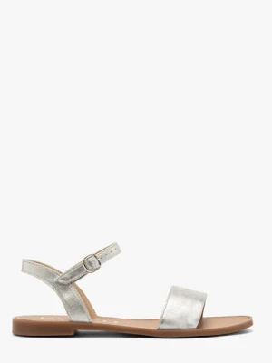 Srebrne sandały damskie płaskie Ryłko